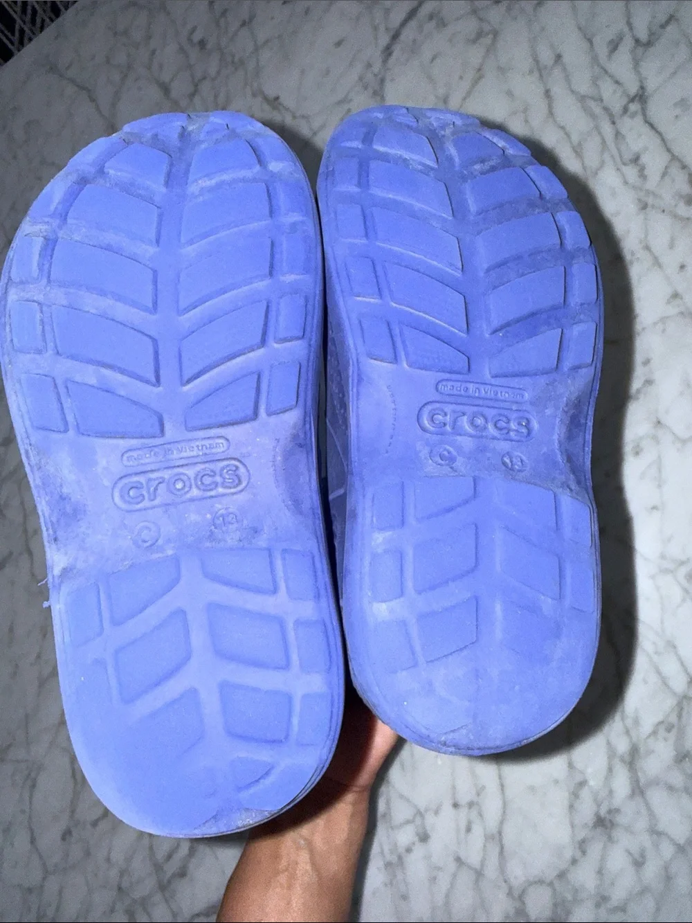 CROCS Kids' Blue Rain Boots with Heel Handles Sz 13